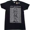 Rock Off officially licensed products Joy Division T Shirt Unknown Pleasures Bianca On Nero Logo Ufficiale Uomo Nero Size XXL