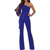 Generic Tute Eleganti Donna Cerimonia, Tuta Estiva alla mo monospalla vita alta cintura casual indossare tutti i giorni per outfit estivi e autunnali.