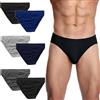 RUBAB Slip da uomo in cotone intimo slip in cotone classico elasticizzato comodo mutande da uomo multipack slip hipster colori assortiti (confezione da 6)