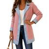 Gienslru Cardigan Donna con Inserti in Jeans Giacca in Maglia Patchwork con Bottoni | Maglione Aperto Manica Lunga Elegante Casual Mezza Stagione Coprispalle a Coste per Autunno Primavera Look Urbano Trendy 2026