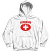 lepni.me Felpa con Cappuccio Costume da Bagnino Croce Bianca o Rossa Uniforme da Bagnino