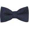 King & Priory Papillon Color Blu Notte & Nero con Disegno a Spina di Pesce, Farfallino