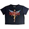 Rock Off officially licensed products Nirvana Crop Top T Shirt in Utero Angelic Band Logo Nuovo Ufficiale da Donna