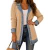 Gienslru Cardigan Donna con Inserti in Jeans Giacca in Maglia Patchwork con Bottoni | Maglione Aperto Manica Lunga Elegante Casual Mezza Stagione Coprispalle a Coste per Autunno Primavera Look Urbano Trendy 2026