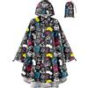 OlyPegic Poncho antipioggia per bambini con cappuccio, riutilizzabile, impermeabile, leggero, poncho per bambini e bambine, impermeabile