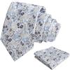 Alizeal Cravatta e fazzoletto da uomo, 8 cm, motivo floreale colorato, con fazzoletto quadrato
