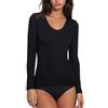 EGI Maglia Termica Donna Lana e Seta Manica Lunga Invernale Calda Made in Italy Bianco Nero