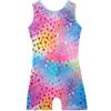 XiaoMoSha Body da Ginnastica per Ragazze Dance Unitards Ribbon Sparkle Body Senza Maniche per Bambini 3-14 Anni