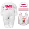 Corredino Neonato body neonato manica lunga Lazio nascita con frase È nato un'Aquilotto - frase divertente - idea regalo tifoso calcio
