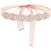 IYOU Perla Nozze Cintura a Fusciacca Strass Rosa Nastro Cintura del Vestito Brillante Cristallo Sposa Cinture da Sposa Accessori per Donne e Ragazze