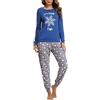 Bresdk Pigiama Donna Cotone Lungo Stampato con Pantaloni Jogger | Maglia Girocollo E Pantaloni con Polsini, Tasche Laterali E Vita Elasticizzata con Coulisse Interna