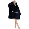 JOREAY Coperta oversize con cappuccio - Coperta in pile Sherpa indossabile unisex, taglia da adulto, modello felpa gigante soffice e confortevole con cappuccio