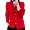 Generico Elegante Cardigan con Bottoni a Cuore, Cardigan con Scollo a V Aperto sul Davanti, Maglione a Maniche Lunghe da Donna