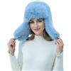 Lina & Lily Cappello Aviatore Trapper Donna Invernale in Pelliccia Sintetica Pelo Lungo
