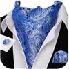 Barry.Wang, foulard in seta da uomo, con nodo Ascot e stampa cachemire, con fazzoletto da tasca quadrato e gemelli coordinati, set per abito da matrimonio