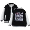 Satdflie Anime Ku-romi Giacca da Baseball College Varsity Bomber Jacket Leggero Giacca Sportiva Vintage Cappotto Giubbotto Primavera Autunno per Petite Donna Ragazze