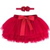 ANIMQUE Bebè Bambine Ragazze Gonna tutù Gonna Principessa Mini Strati Super Morbido Tulle Gonna Elastico in Vita Balletto Gonne Corte con Copri Pannolino + Fascia