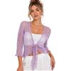 Janisramone Bolero da donna, da allacciare sul seno, in maglina elasticizzata