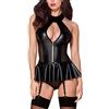 Tofox Vestito Backless del Halter del Donne in Pelle Fasciatura Abito Cava Completo Intimo