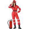 ATOSA | Costume da pompiere per donne adulte | Include tuta rossa e cintura | Modello elegante e confortevole | Ideale per Carnevale, Halloween e feste a tema | Costumi per Adulti | Taglia XL