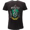 HARRY POTTER T-Shirt Originale Stemma Casa Serpeverde Vintage Nera Prodotto Ufficiale Warner Bros