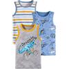 ANIMQUE Ragazzi Canottiere Bambino Bambini Cotone Cartone Animato Canotte 3 Pezzi