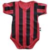 BrolloGroup Body Neonato Rosso Nero | Manica Corta Abbigliamento Calcio Tifosi Rossoneri | 3-6 - 9-12 mesi | Personalizzabile Con Nome e Numero PS 32772