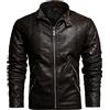 Kobilee Giacca in Pelle Uomo Biker Regular Fit Vintage Giacca in Pelle Giubbotto Invernale Motociclista Marrone Leggera Giacca Invernale Aviatore Bomber Giacca Moto Elegante 4 Stagioni Giubbino Giubbotto Moto