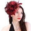 LumiSyne Cappello Fascinator per Donna Fiore Tulle Piuma su Una Fascia e Un Clip Copricapo Elegante Vintage Fascinators per Capelli Fascinator Cerimonia per Cocktail Tea Party Matrimonio