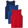 COSHAL® Canotte da uomo in cotone, senza maniche, in tinta unita, traspirante, aderente, estive, per tutti i giorni, atletica, facili da indossare, a secco, confezione da 3