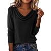 Generic Maglione da donna a maniche lunghe, lavorato a maglia, con collo ad anello, morbido, da indossare in casa, regalo alla moda, per giorni lavorativi e riunioni aziendali