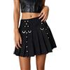 Generisch Abbigliamento gotico da donna, sexy Y2K, gonna a gradini a vita alta, stile steampunk, per il tempo libero, vestibilità larga, stile Harajuku, streetwear, rave, elasticizzata, linea ad A