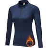 WOWENY Maglia Termica Donna, a Maniche Lunghe, Maglietta Sportiva, con Chiusura Lampo,Pullover