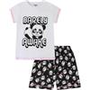thepyjamafactory The Pyjama Factory - Pigiama corto in cotone con panda Barely Awake, colore: Bianco e nero