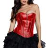 MISS MOLY Donna Sexy Taglia grossa Ecopelle Zip Lace Up Corsetto disossato Top Con Gstring