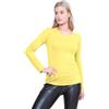 Janisramone Donne Signore Nuovo Rotondo Collo Lungo Maniche Pianura Casual Stretchy Tee Base Sottile Fit T-Shirt Top
