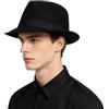 ITODA Cappello Fedora da Uomo Cappello Classico in Feltro Trilby Cappello Manhattan Cappello Panama Gangster Fascinators Stile Vintage Roll-up Breve Bordo Jazz Cappello Bowler Inverno per Uomo Anziani