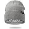 Lvaiz Hats Cappelli invernali foderati in raso per le donne unisex in cotone lavorato a maglia con risvolto cappello lavorato a maglia con fodera setosa berretto con teschio morbido