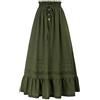 Generic Gonna da Donna, Multistrato, Elastico in Vita con Coulisse, Orlo Arricciato, Gonna-Verde Militare-XXL