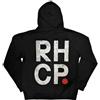 Rock Off officially licensed products Red Hot Chili Peppers Rosso Asterisk Zipped Felpa Con Cappuccio
