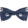 King & Priory Papillon ricamato a spina di pesce blu navy con stampa zampa