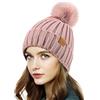 PIOZAED Cappello Invernale da Donna Beanie Cappello in Pile con Polsino in Pelliccia Sintetica e Caldo Cappello a Maglia per Le Donne