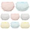 ACMEDE 4 Pezzi Cotone Mutandine Bimba Neonata Ragazza Ruffle Panties Carino Bow Bloomers Intimo Culotte Slip Mutandine Bambina Bloomers Pantaloncini per Ragazza 1-7 Anni