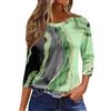SCBFDI Camicia Donna Elegante, T-Shirt Donna Moda Esterno Vacanza Maglie Manica a Sette Punti Sottile Camicia Girocollo, Top Elegante Donna Cerimonia