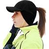 Gisdanchz Invernale Donna Cappello Coda Cavallo con Paraorecchie - Foro Coda Cavallo Verticale per Qualsiasi Capelli
