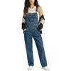 Kdtoll Salopette Donna Jeans in Denim Oversize, Pantaloni Lunghi con Spalline Regolabili e Tasche, Tinta Unita, Stile Casual per Tempo Libero e Lavoro