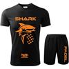Zena Padel Zena divisa padel T-SHIRT E PANTALONCINO - uomo abbigliamento completo - kit tecnico pantaloncini con tasche - paddle completino cool dry - paddel made italy shark