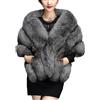 Zymoplas Coprispalle premium con colletto in pelliccia sintetica Mantella elegante per donna Abito invernale cheongsam Peluche addensato extra morbido Ampia applicazione, colore lago argento