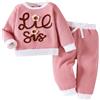 Winmany Big Sister Little Sister Abiti abbinati Bambino Ragazza Rosa Manica Lunga Felpa Top Pantaloni Set Autunno Inverno Vestiti