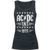 AC/DC T.N.T. 1975 Donna Top Nero 100% Cotone Regular